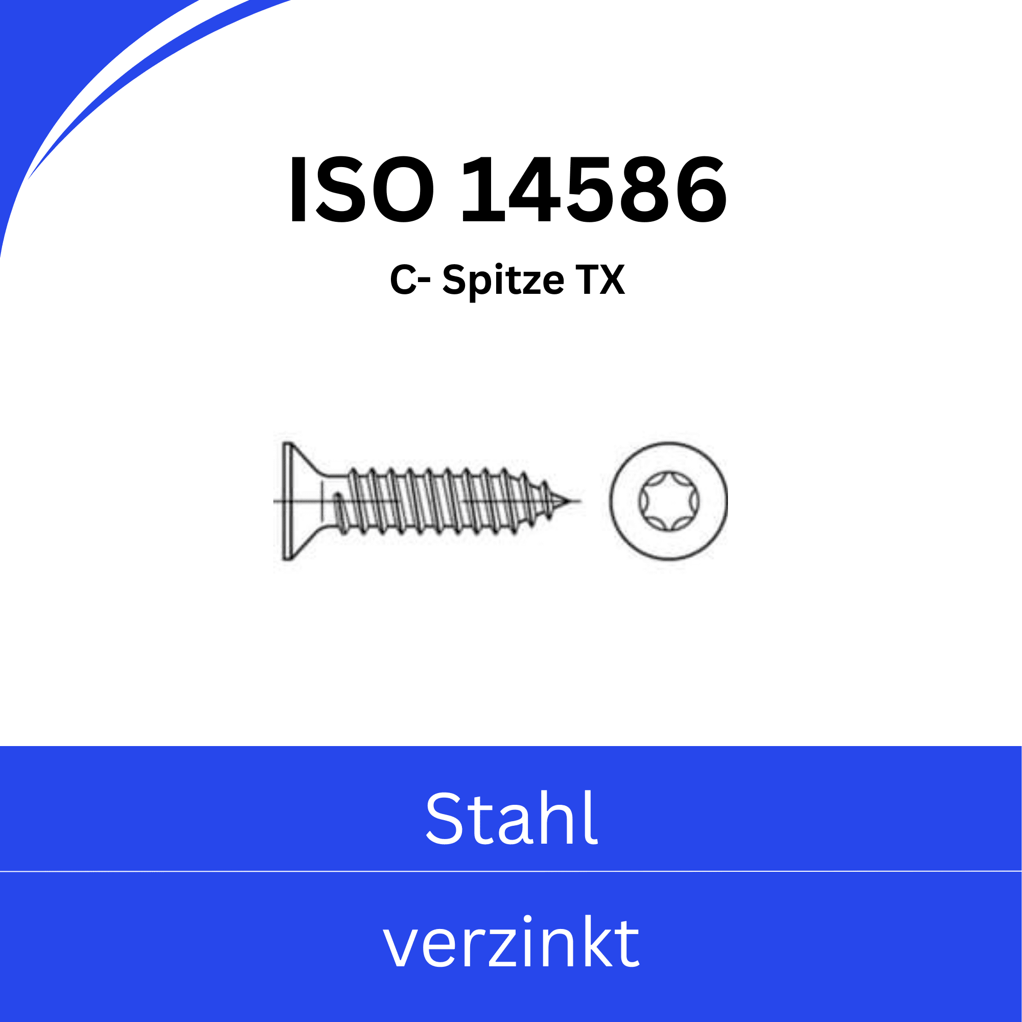 Bild von ➤ Kategorie: DIN 14586 (C-Spitze) Stahl verzinkt